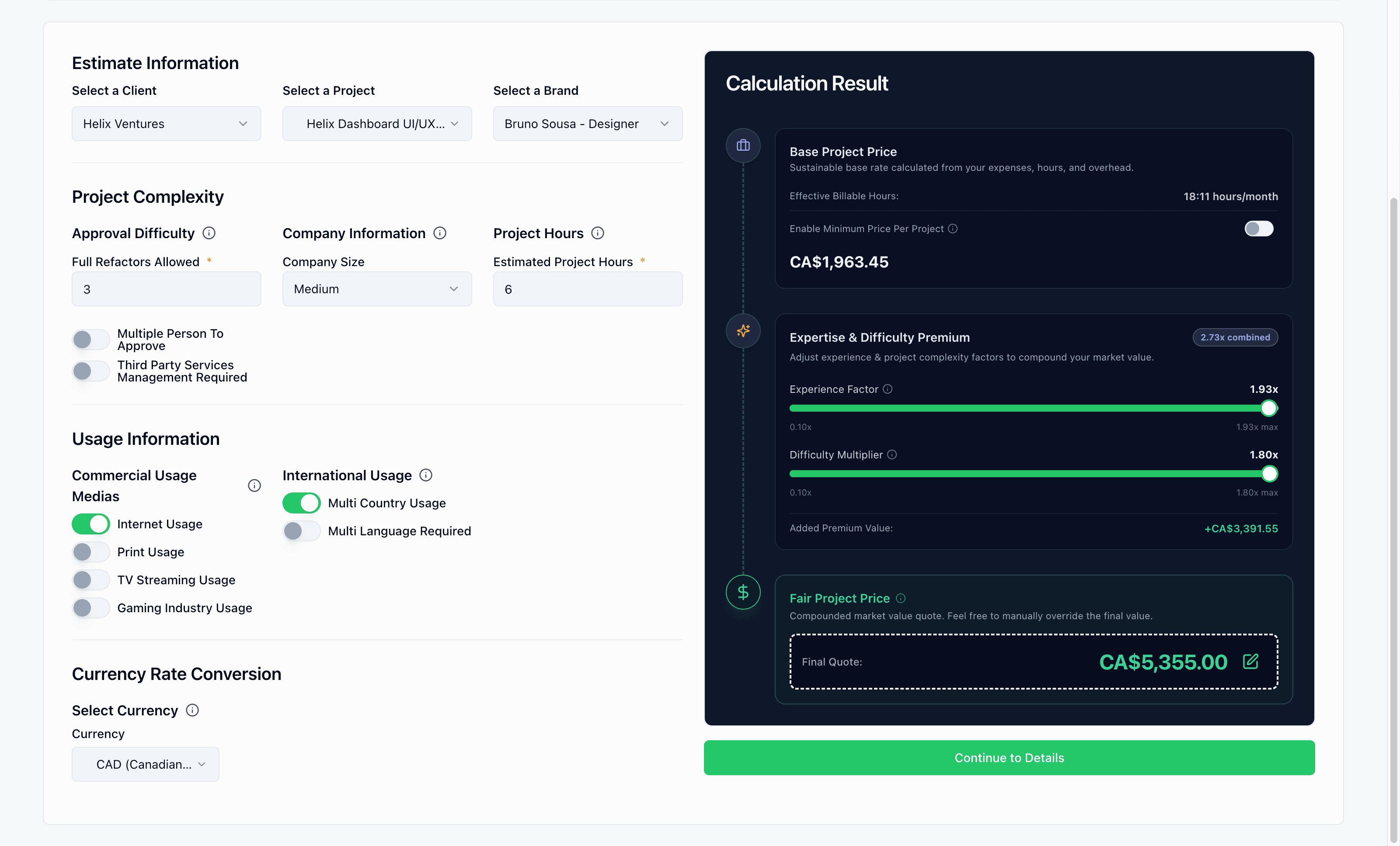 Estimate Calculator screenshot 1